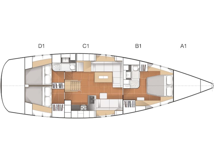 Sailboat Hanse 545 ({{year}}) for Charter - Golfo Aranci | #11054 - 12